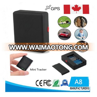 A8 Mini Realtime Tracker Locator Global Car Kids Pet GPS GSM GPRS Tracking